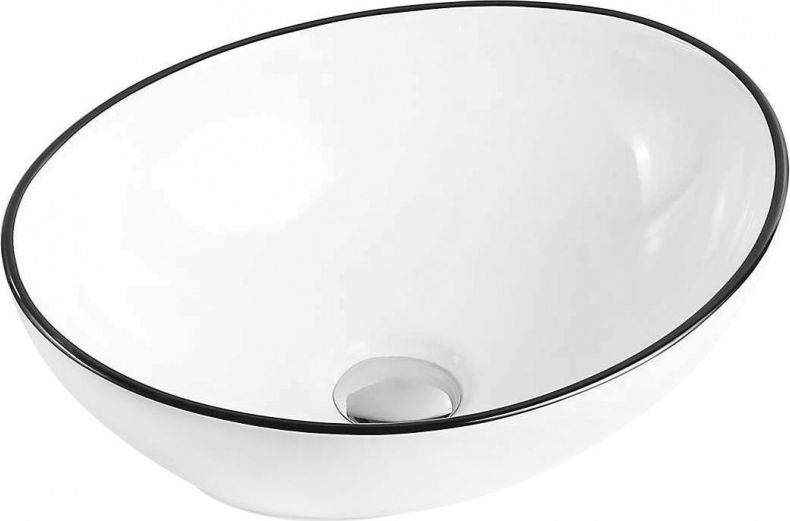 Umywalka Mexen Mexen Elza umywalka nablatowa 40 x 33 cm biała/czarna - 21014007