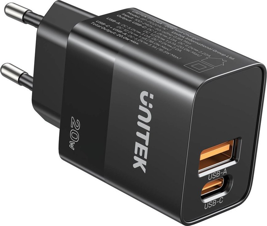 Ładowarka Unitek P1124ABK01-EU 1x USB-A 1x USB-C 3 A (P1124ABK01-EU)
