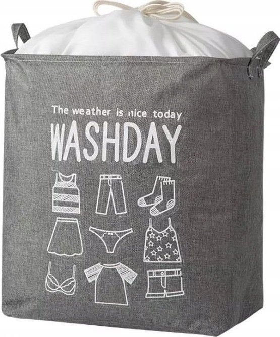 Kosz na pranie PrzydaSie Worek Pojemnik Kosz Łazienkowy Organizer Pranie Bieliznę Zabawki 75L