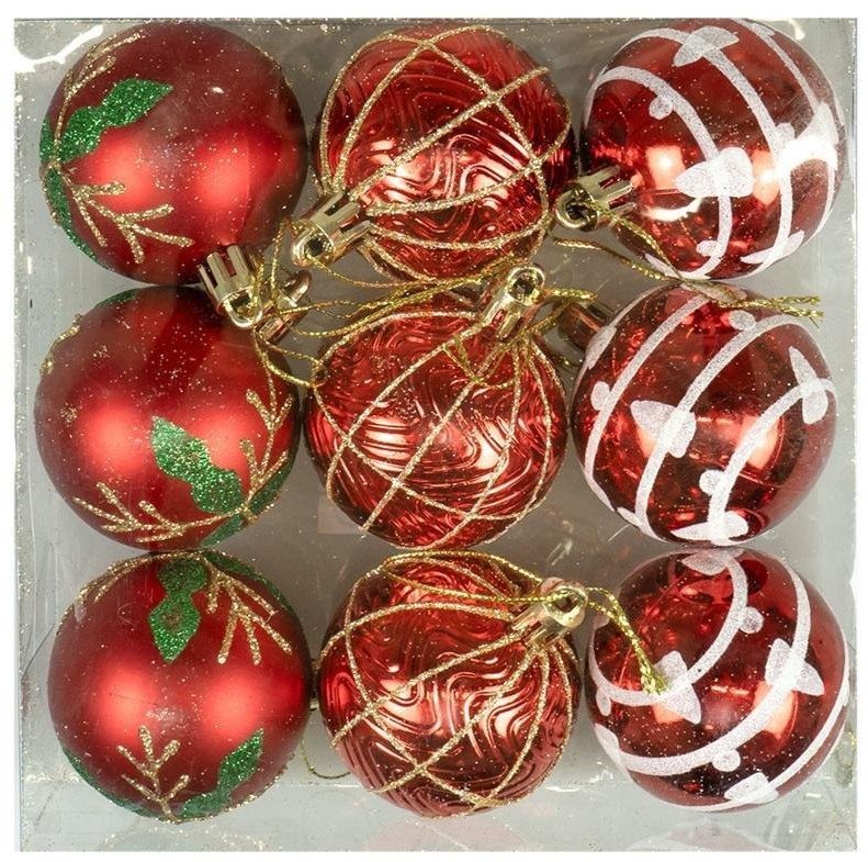 Bombki ze zdobieniem 9szt