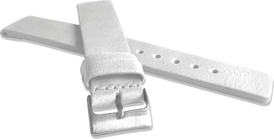 Lavvu LAVVU Biały gładki pasek PLAIN z luksusowej skóry Top Grain - 18