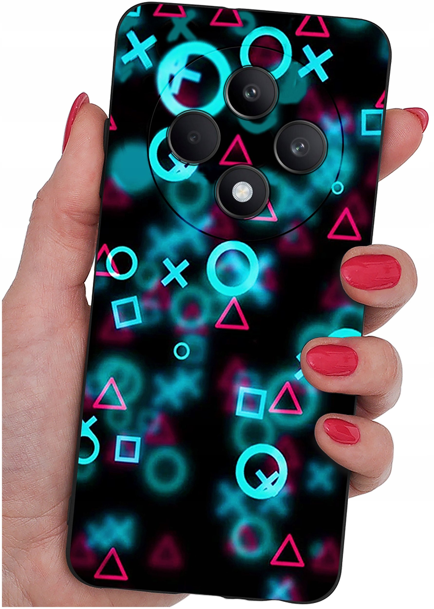 Etui do Oppo Reno 12 F 5G | 12 FS 5G WZORY |SILIKONOWE MATT CASE + SZKŁO 9H