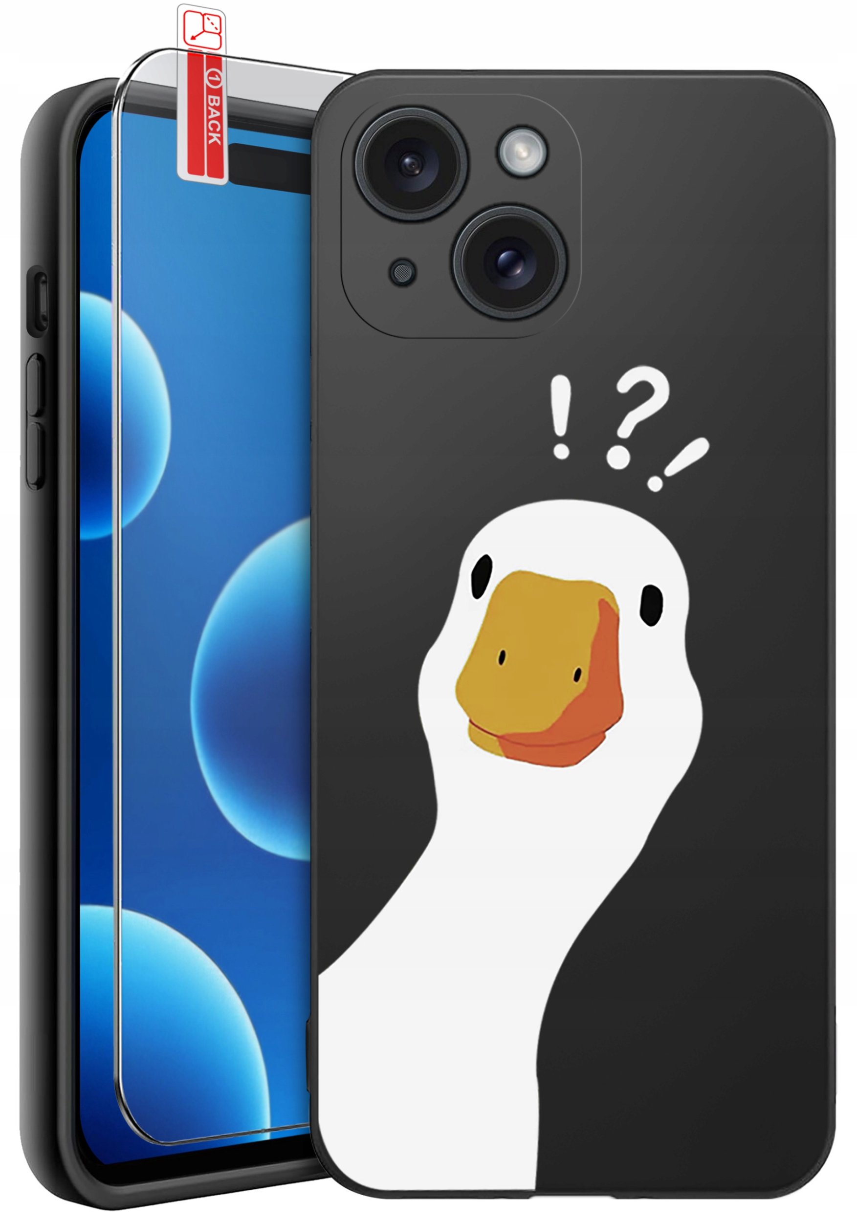 ETUI do iPhone 15 | WZORY | SILIKONOWE MATT CASE + SZKŁO 9H