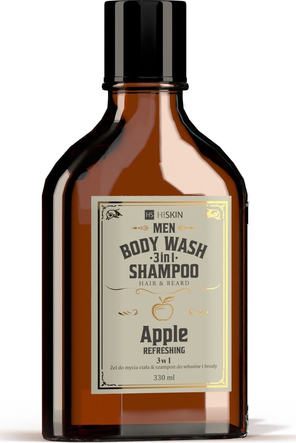 HiSkin HISKIN Men Whisky Żel do mycia ciała i szampon do włosów i brody 3w1 - Apple 330 ml