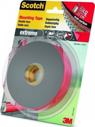Taśma montażowa SCOTCH®, dwustronna, do ekstremalnych zastosowań na zewnątrz, 19mm x 5m, czarna