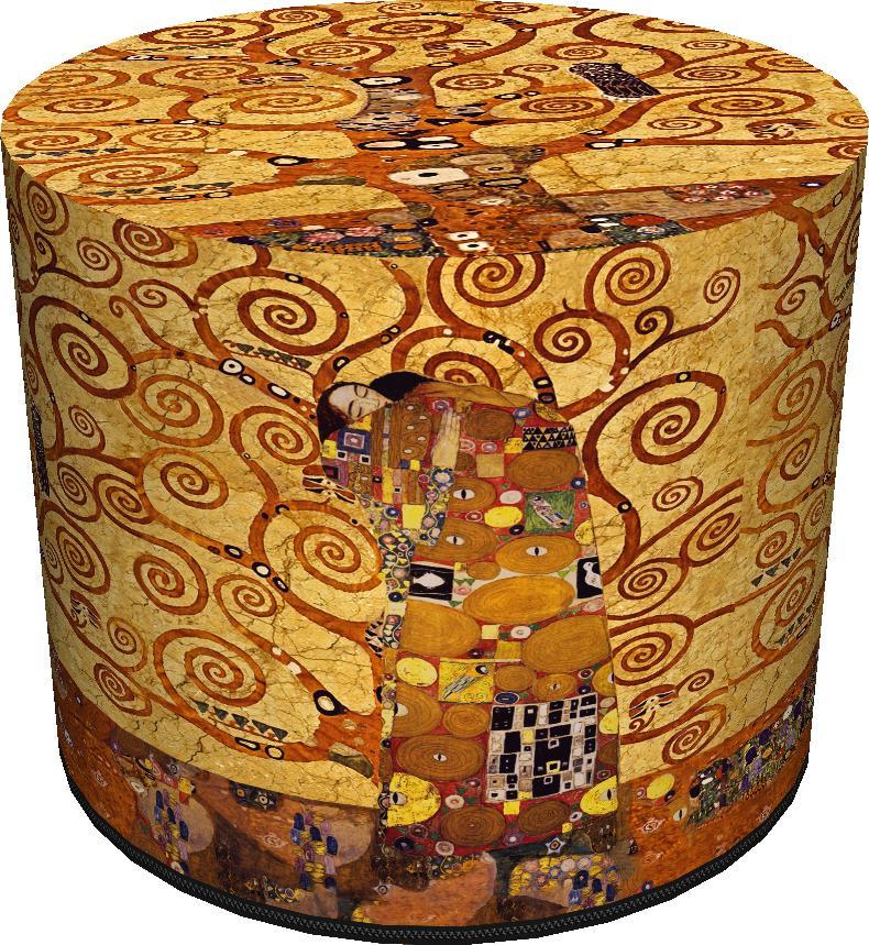 Bertoni-arco Okrągła pufa dekoracyjna - GOLDEN TREE