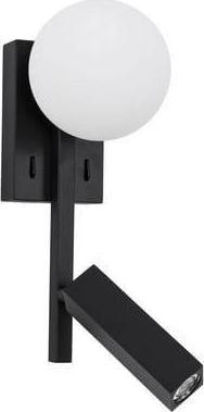 Kinkiet Luces Exclusivas Regulowana LAMPA ścienna UBEDA LE41807 Luces Exclusivas metalowa OPRAWA kinkiet LED 8W 3200K kula loft biała czarna