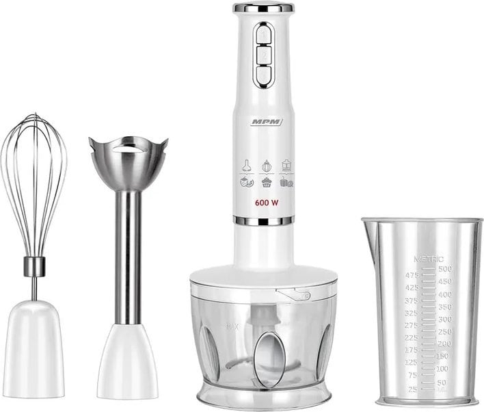 BLENDER RĘCZNY MBL 43 BIAŁY 600W ZESTAW