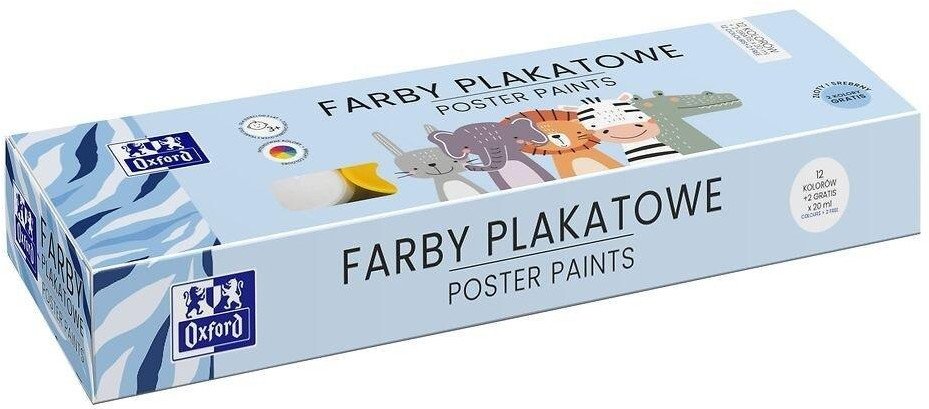 Farby plakatowe Kids 12 + 2 kolory 20ml