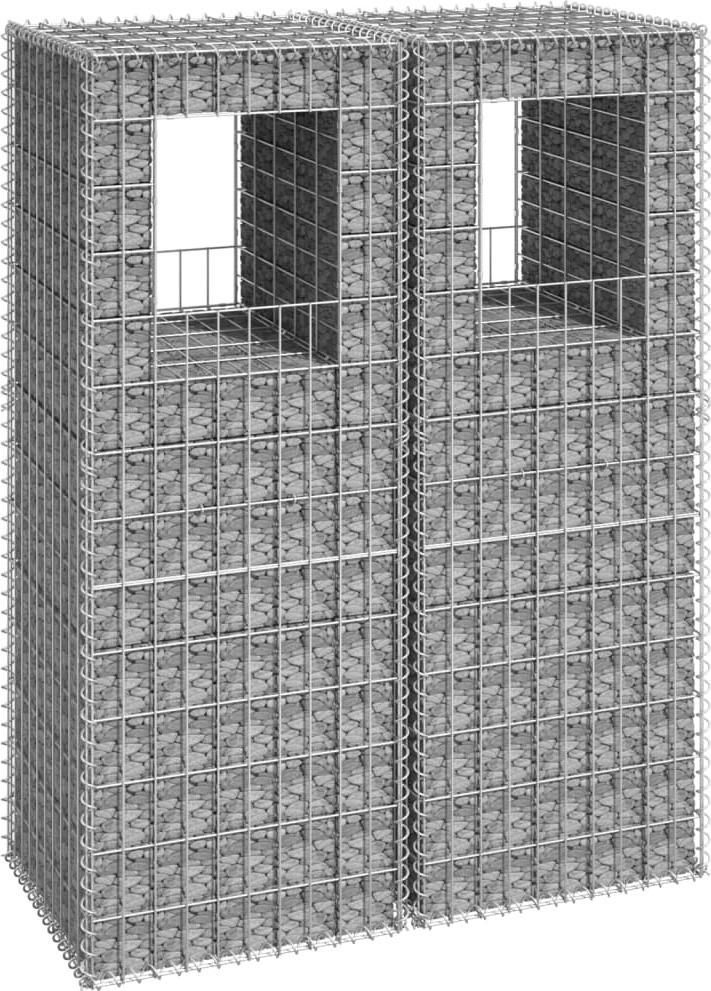 vidaXL Słupki gabionowe, 2 szt., 50x50x140 cm, żelazo