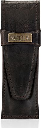 Solier SKÓRZANE ETUI NA PIÓRO/PIÓRNIK SOLIER SA12 CIEMNY BRĄZ one size