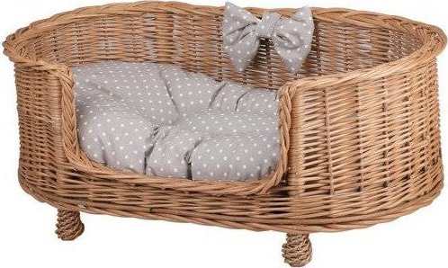 WickerPL OWALNE luksusowe WIKLINOWE LEGOWISKO DLA PSA KANAPA DLA ZWIERZĄT 88X58 H14/37 CM