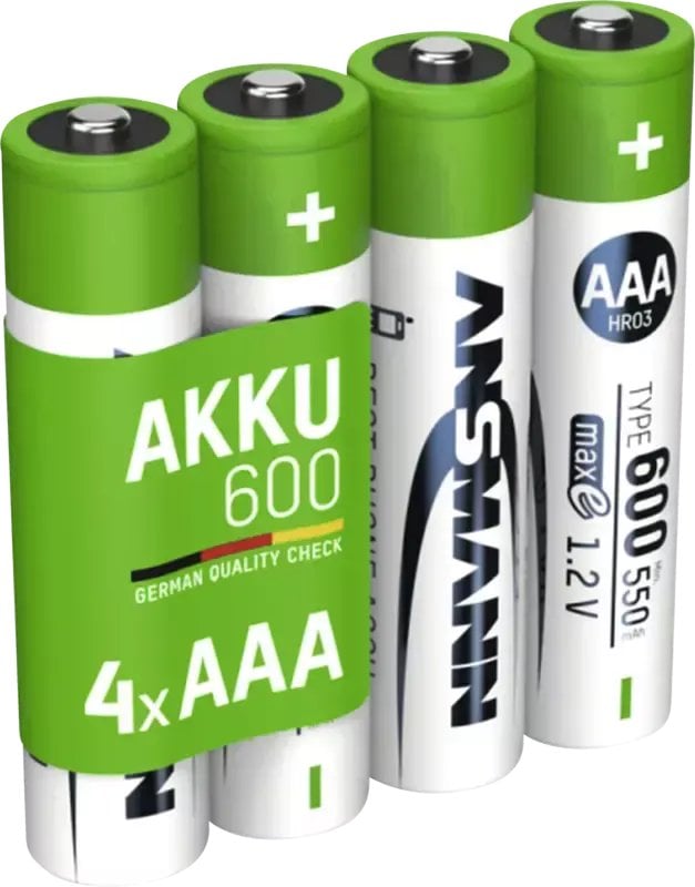 Ansmann 1x4 NiMH akumulator Micro AAA Typ 600 min.550 mAh 1311-0022