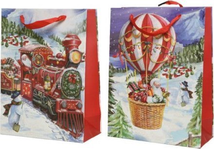 Kaemingk Torebka na prezenty papierowa świąteczny wzór 72 cm