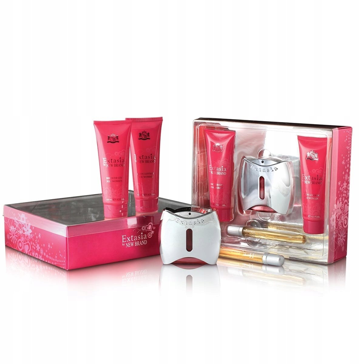 Extasia Dla kobiet EDP spray 100ml + Balsam do ciała 130 ml + Żel pod prysznic 130ml + EDP spray 15ml
