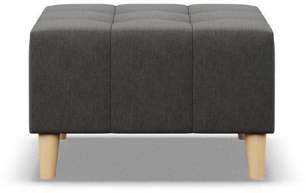 Adams Group Pufa na nóżkach, pikowany, NUBO, 71x71x40 cm, ciemnoszary