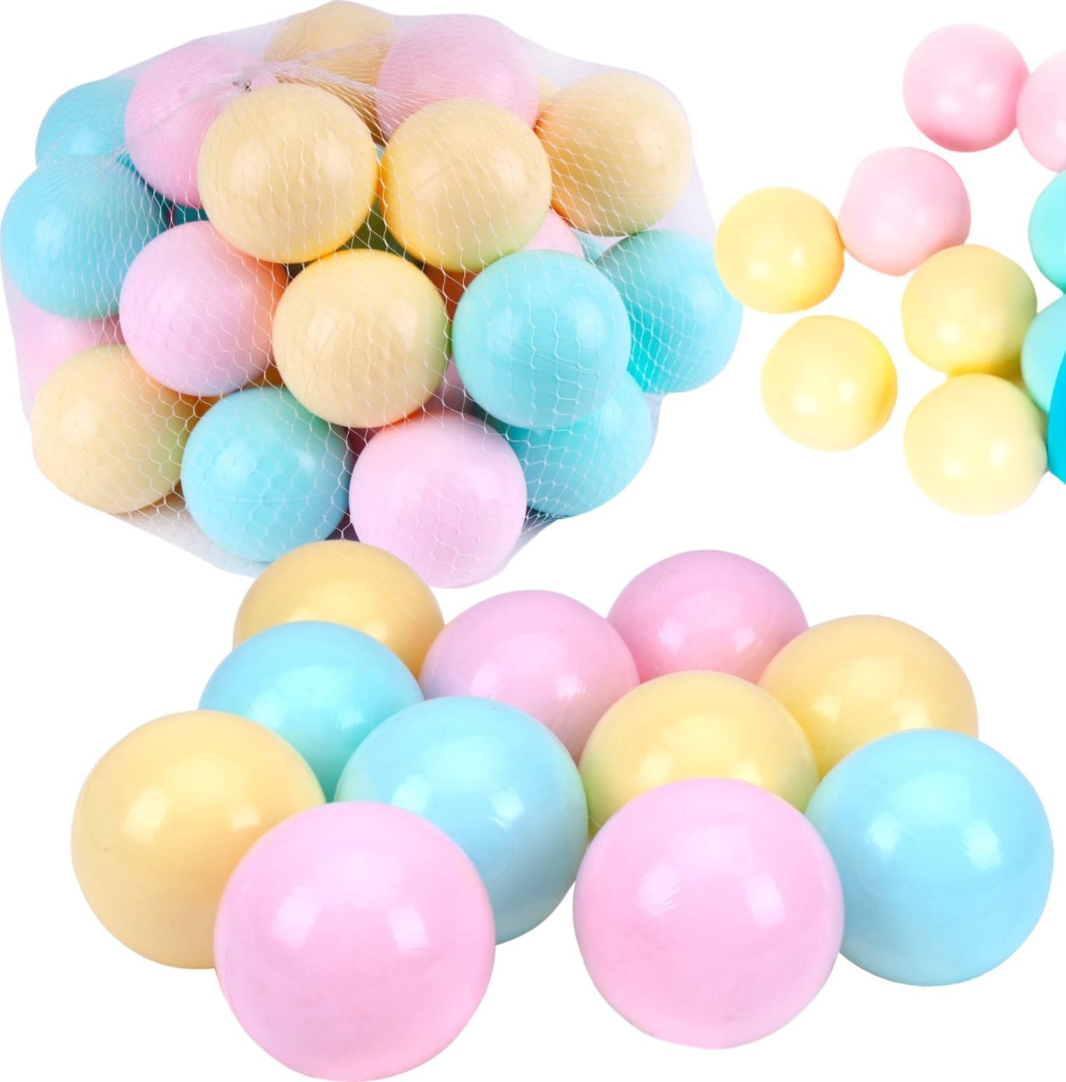 Technok Zestaw Plastikowych Piłeczek Kulki Kolorowe Do Basenu 30 Sztuk Pastelowe