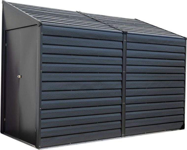 vidaXL Spacemaker Metalowa szopa na narzędzia przybudówka 410 Szary 124x295x208cm