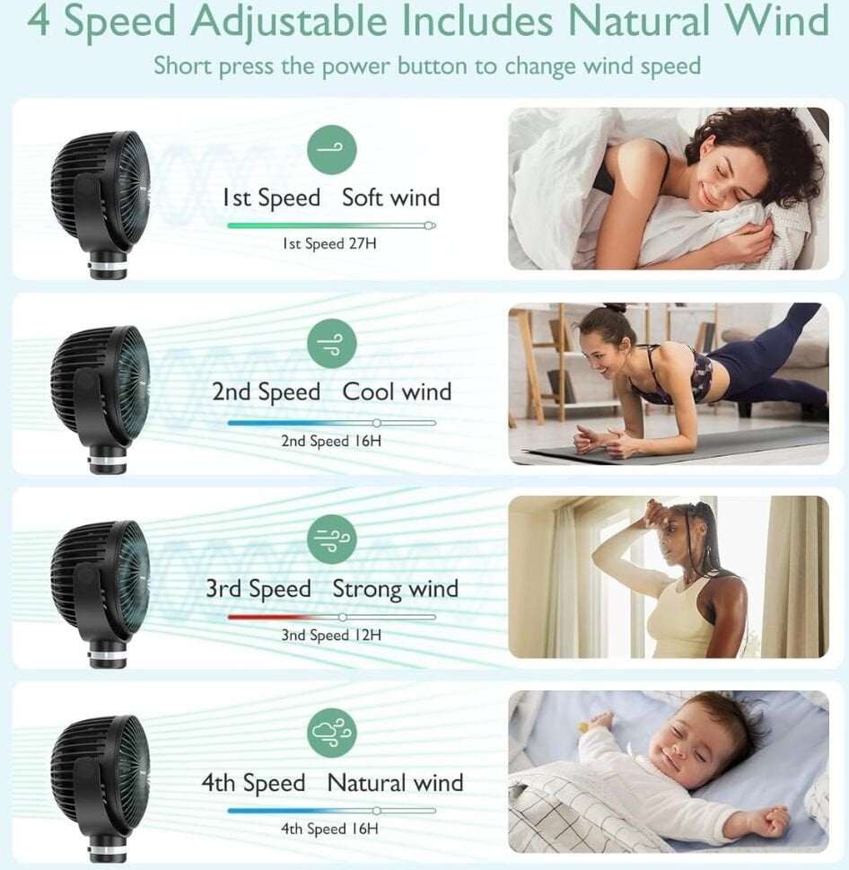 Momcozy PORTABLE STROLLER FAN BLACK