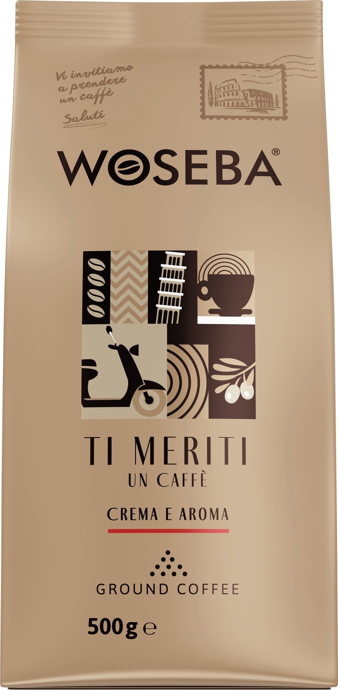 Kawa mielona Woseba Kawa WOSEBA TI MERITI, CREMA E AROMA, mielona, 500g