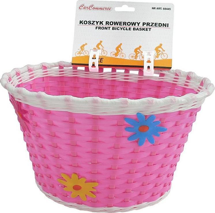 Carcommerce Koszyk na rower dziecięcy przedni - różowy