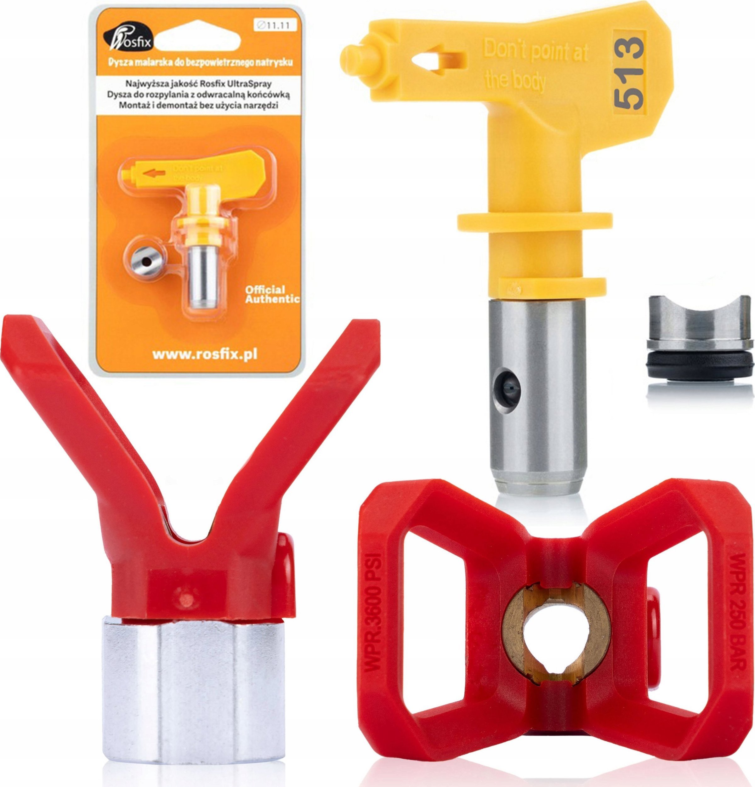 Rosfix Rosfix Osłona dyszy do agregatu malarskiego + Dysza Malarska Rosfix Ultra Spray Model 513