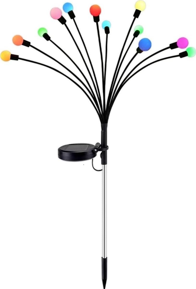 LAMPA SOLARNA TAŃCZĄCE NA WIETRZE KULECZKI KOLOROWE 12 LED 72CM