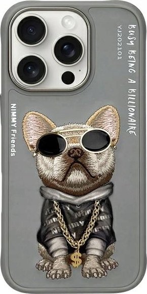 Nimmy iPhone 16 Pro Max 6.9" case gray/grey Glasses Cool Dog