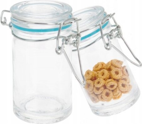 Koopman Słoik do przechowywania z klipsem 80 ml 4,5x8,5 cm