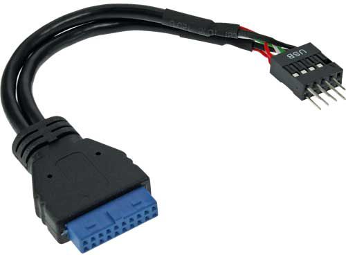InLine USB 19 pin - USB 8 pin, 0.15m, Czarny (33446I)