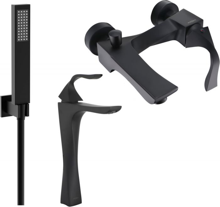 Mexen Mexen Estrella R02 zestaw wannowy, czarny - 72313R02-70