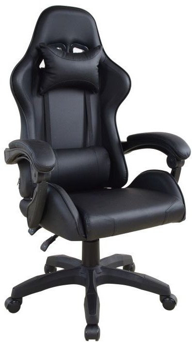 Ergonomiczne krzesło biurowe z poduszkami, czarne