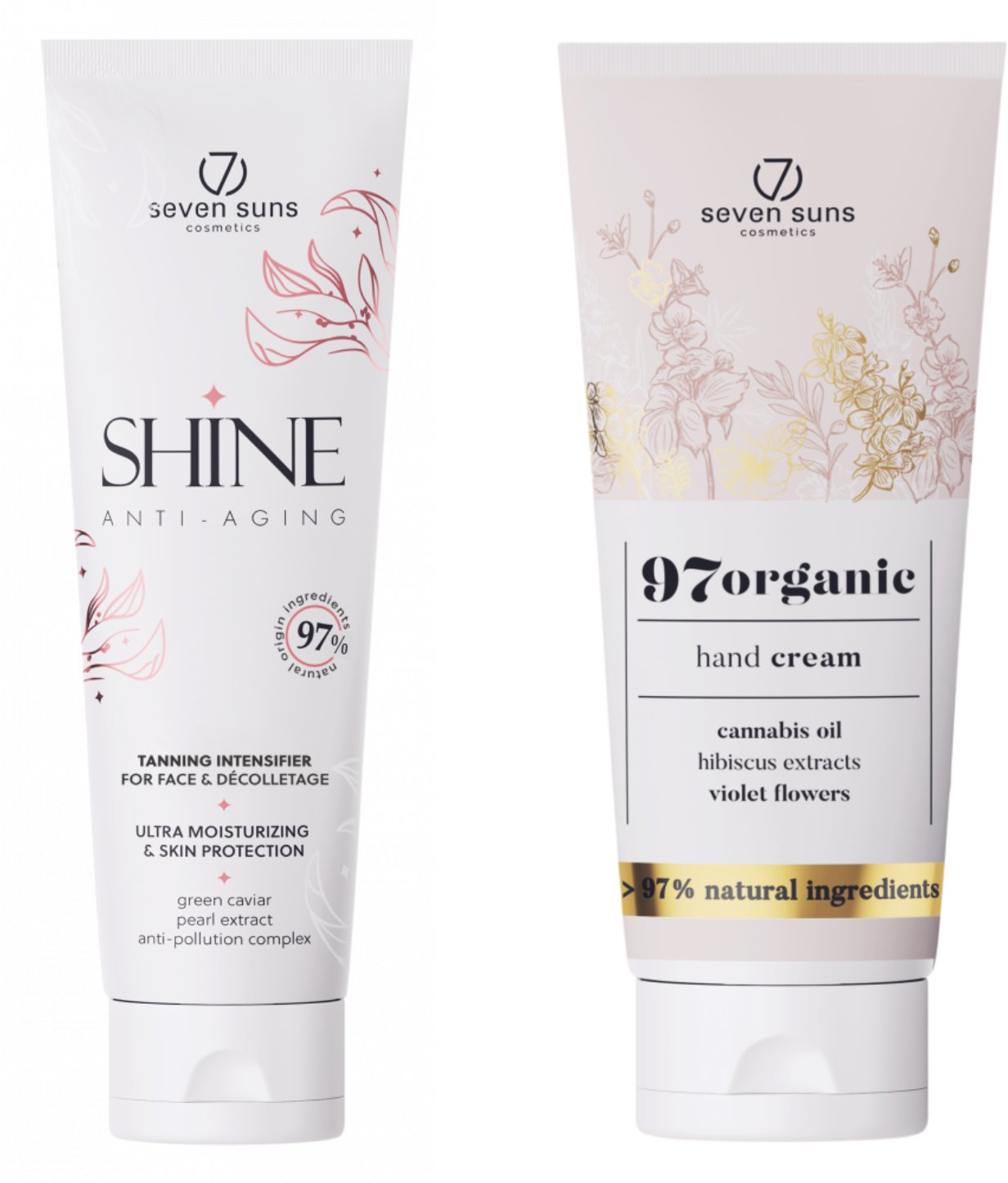 7suns Shine 50x Przyspieszacz Do Opalania Twarzy 75ml + Krem Do Rąk 75ml Gratis