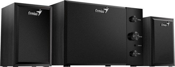 Głośniki komputerowe Genius Genius głośniki SW-2.1 350, 2.1, 15W, czarne, kontroler, kontrola tonów niskich i wysokich, 3,5 mm jack, 40Hz~20kHz