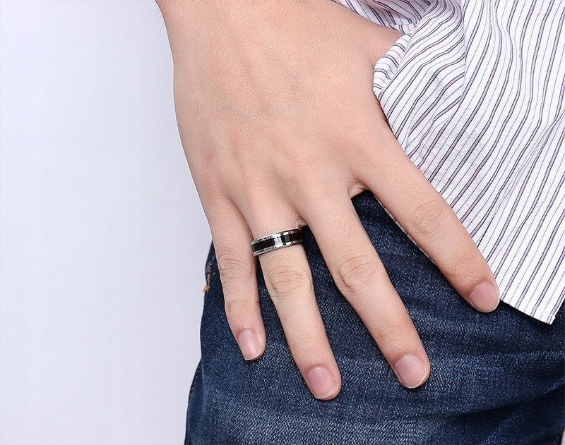 OBRĄCZKA PIERŚCIONEK z Wolframu WOLFRING EU22 US10