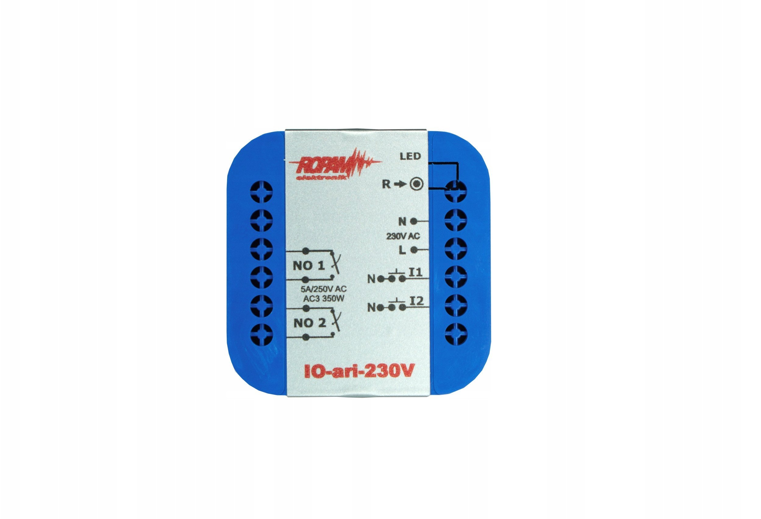 ROPAM IO-ari-230V bezprzewodowy, douszkowy, dwukanałowy sterownik 230VAC, 2xNO, 2xIN (N).