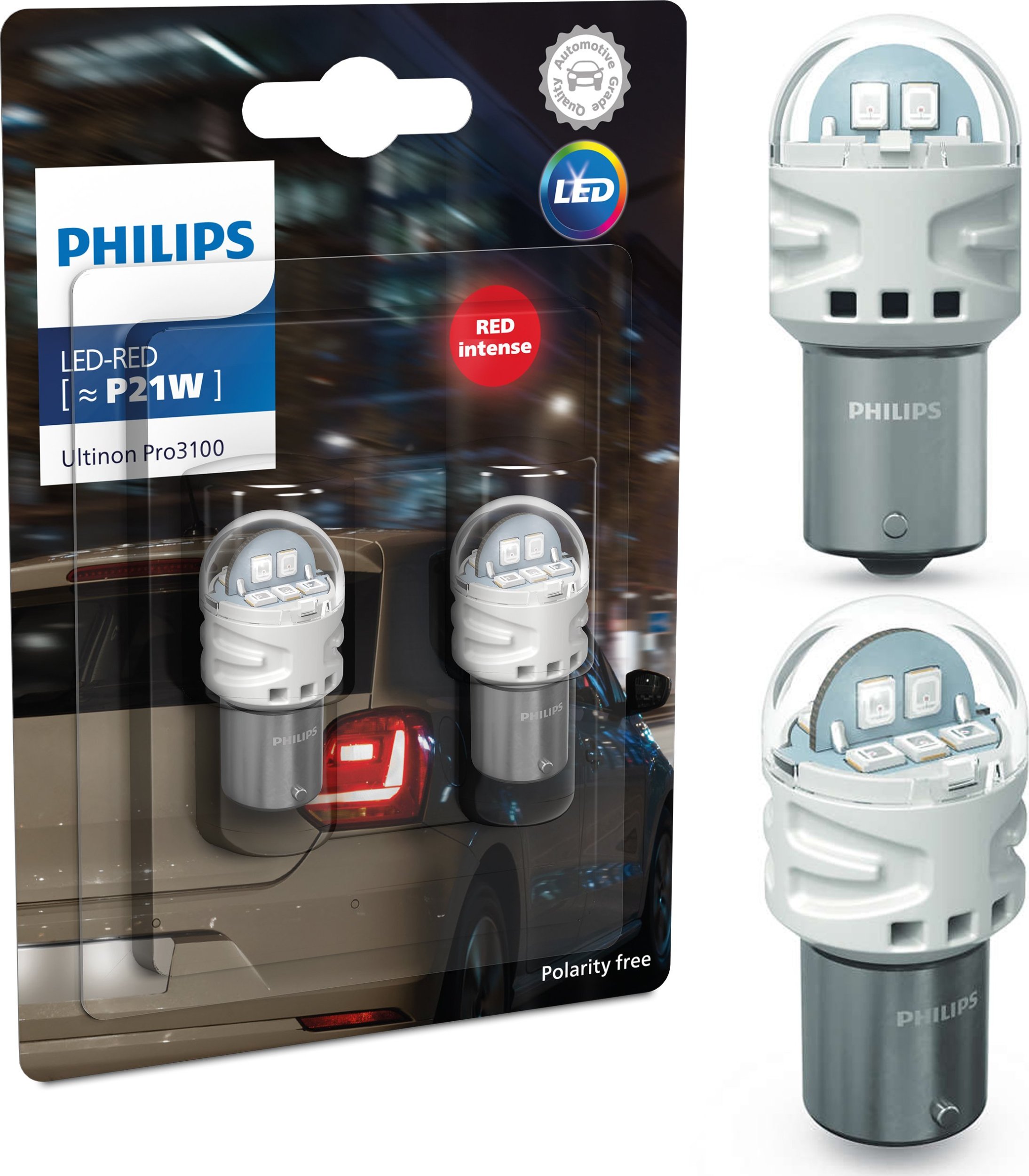 Osram Żarówki LED PHILIPS Ultinon Pro3100 P21W RED 6000K
