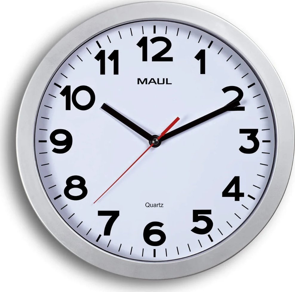 Maul MAUL Wanduhr Step weiß/silber Kunststoff 30cm inkl. Batterie