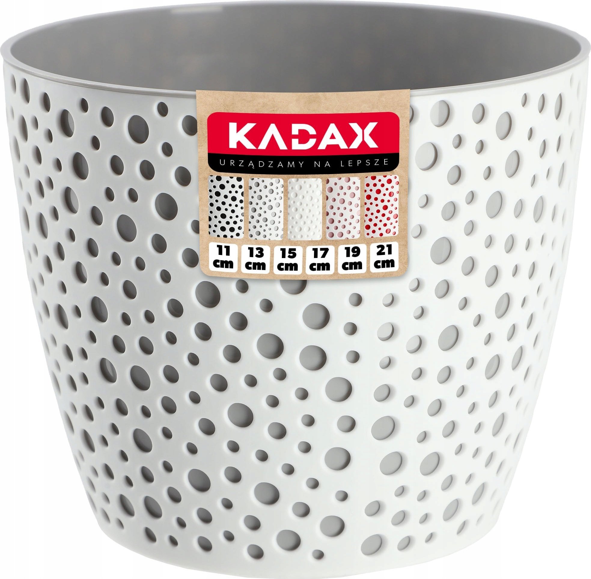 Kadax Doniczka Osłonka Okrągła Na Kwiaty Szara 15cm