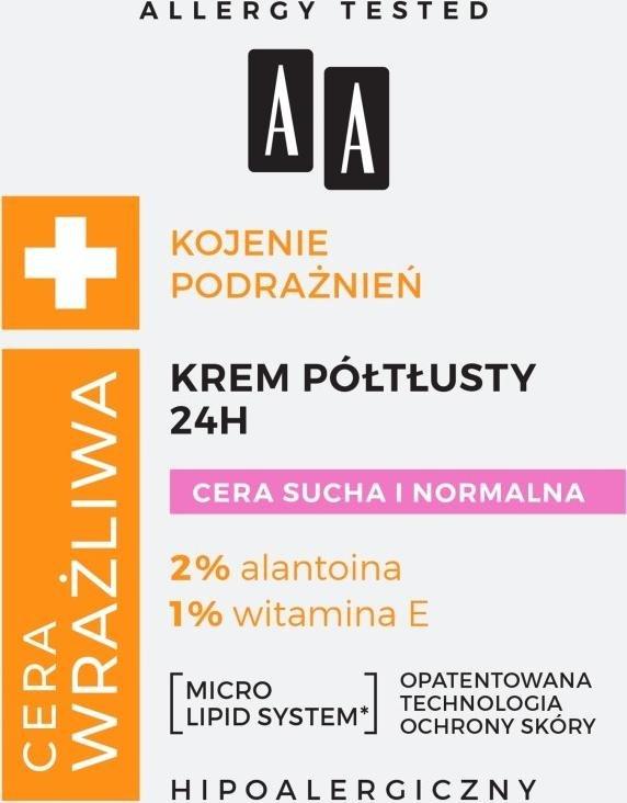 AA Cera Wrażliwa Kojenie Podrażnień półtłusty krem do cery suchej i normalnej 50ml