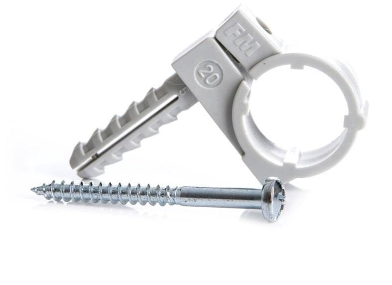 PIPE HOLDER PLASTIC D20 M8 2PCS