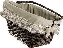 WickerPL Wiklinowy kosz rowerowy z obszyciem 46x34 H23/28 cm