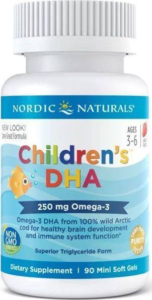 Nordic naturals Nordic Naturals - Children's DHA, 250mg, Smak Truskawkowy, 90 kapsułek miękkich