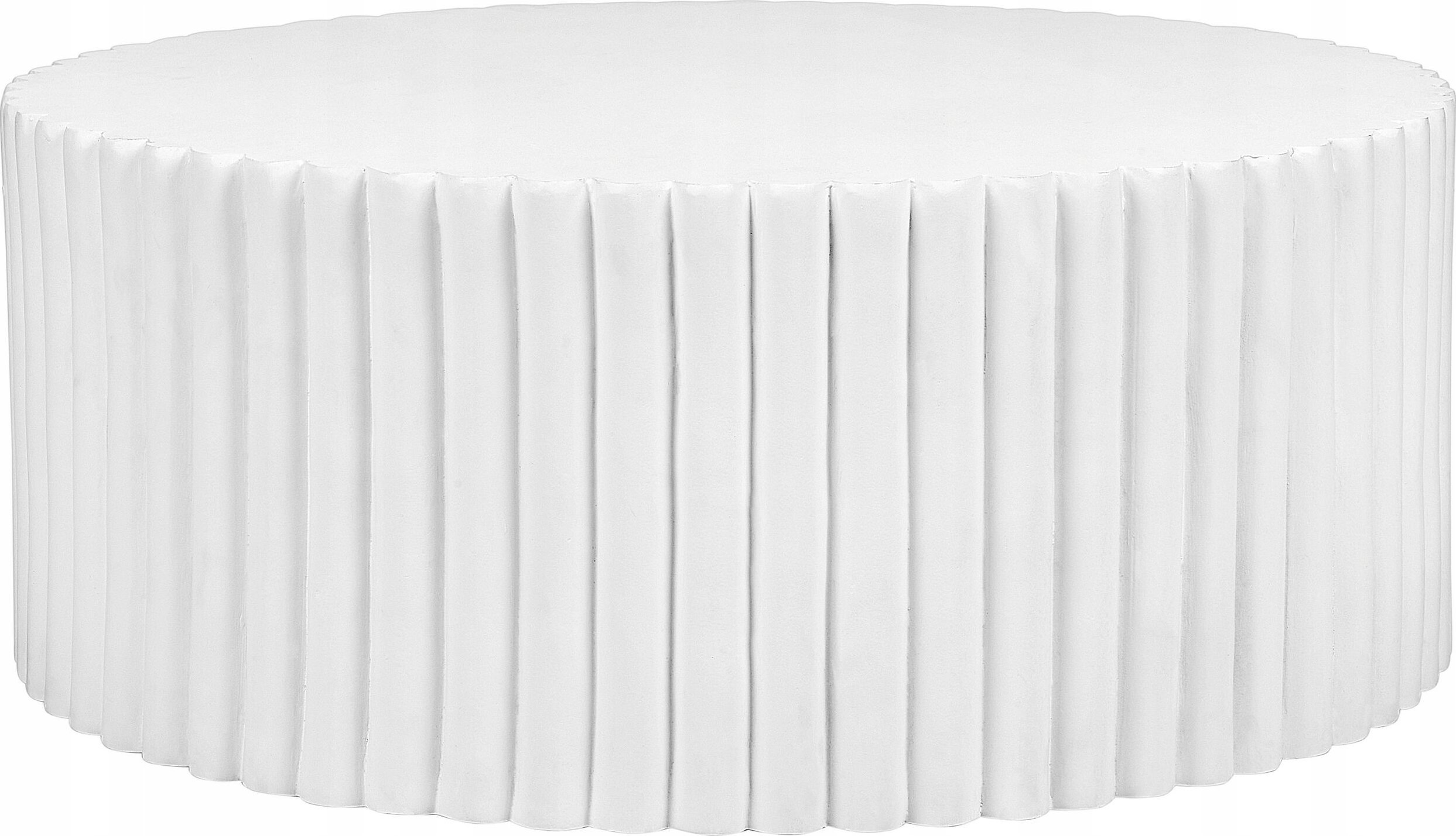 Beliani Okrągły stolik kawowy biały POZZA