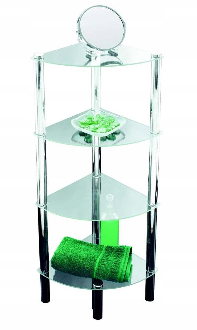 Axentia Plaukts stura 4-stavigs stikla 30x30x108cm 282134