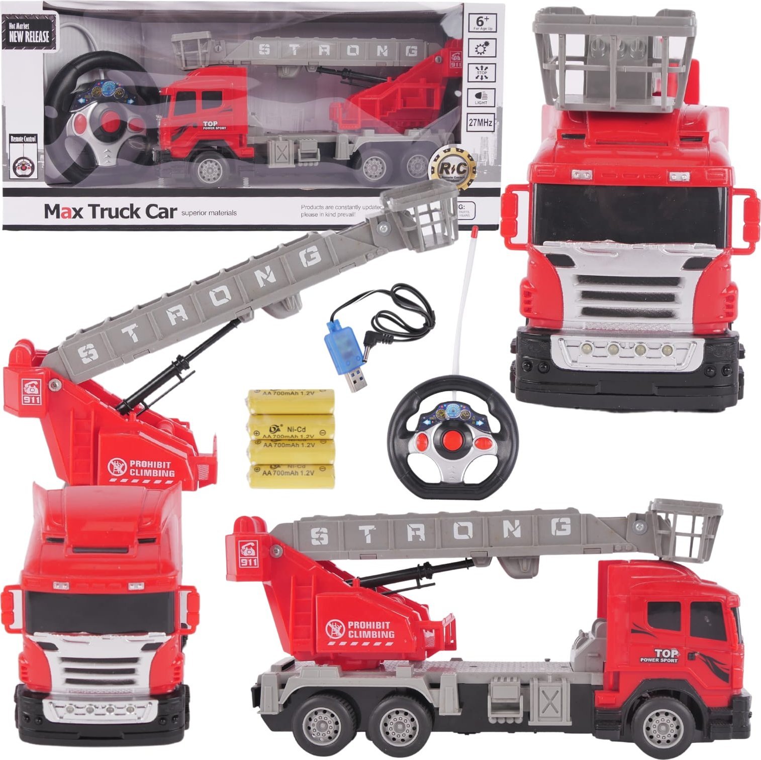 ProNice Ciężarówka Strażacka Zdalnie Sterowana RC Efekty Świetlne Ruchome Części