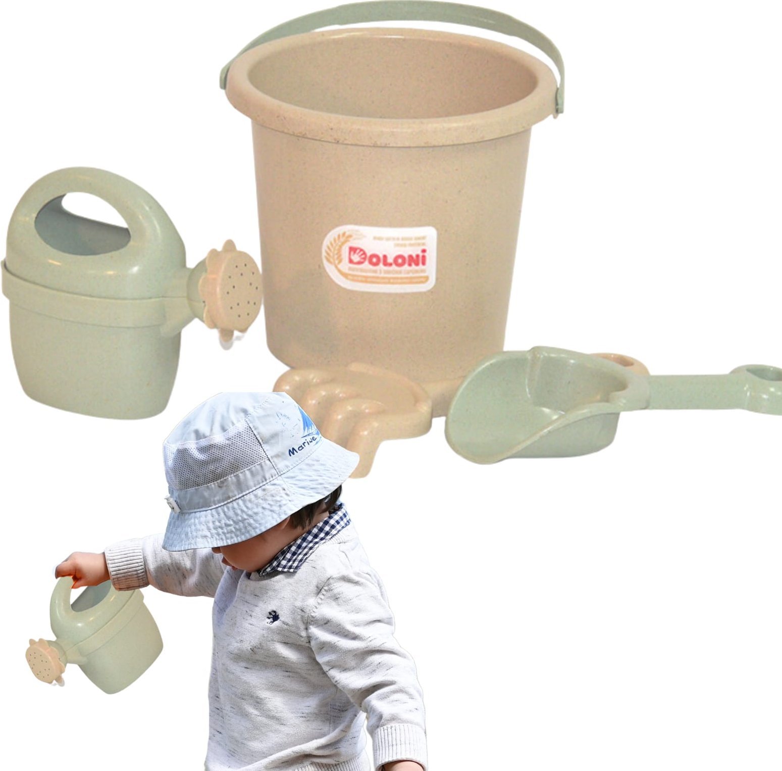 Wiaderko Wiadro Łopatka Grabie Konewka Zestaw Ogrodowy Do Piasku Wody 013555/02eco