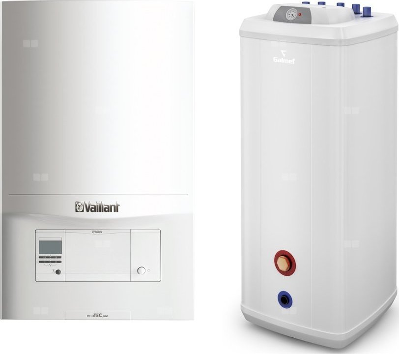 Piec gazowy Vaillant Pakiet VC ecoTEC pro 186 + Vulcan 120 l stojący + czujnik temp. c.w.u.