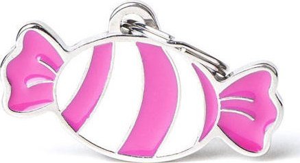 Zawieszka Adresówka Identyfikator z grawerem dla psa i kota cukierek