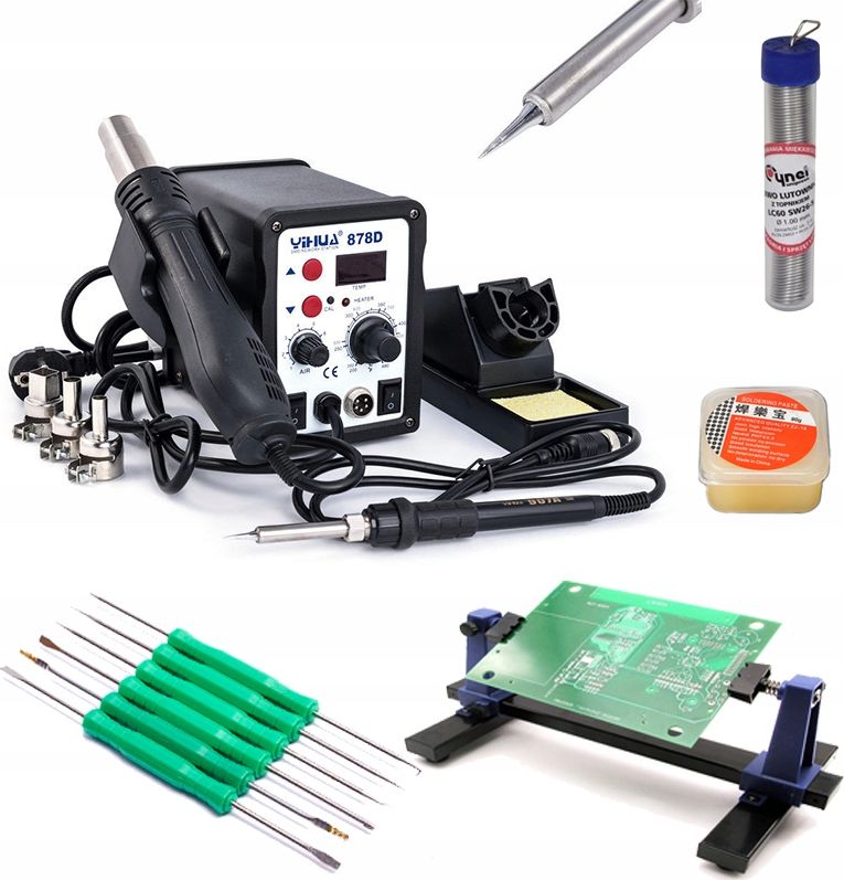 Techrebal Stacja lutownicza Yihua 878D Uchwyt KIT5